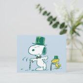 Snoopy Top Hat Pepermunt Snoep Feestdagenkaart (Staand voorkant)
