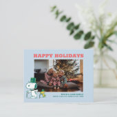 Snoopy Top Hat Pepermunt Snoep Feestdagenkaart (Staand voorkant)