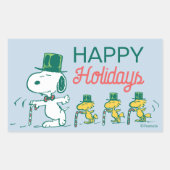 Snoopy Top Hat Pepermunt Snoep Rechthoekige Sticker (Voorkant)