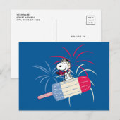 Snoopy van de vliegende luis op ijsPop Briefkaart (Voorkant / Achterkant)