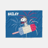 Snoopy van de vliegende luis op ijsPop Fleece Deken (Voorkant (Horizontaal))