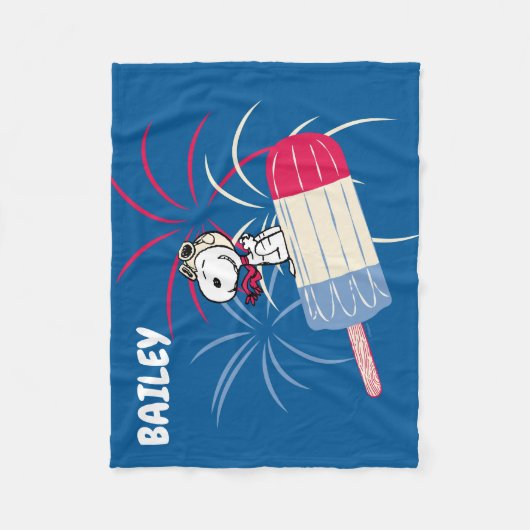 Snoopy van de vliegende luis op ijsPop Fleece Deken (Voorkant)