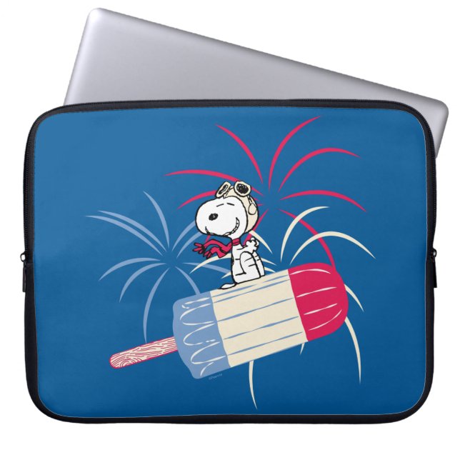 Snoopy van de vliegende luis op ijsPop Laptop Sleeve (Voorkant)