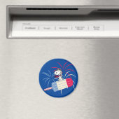 Snoopy van de vliegende luis op ijsPop Magneet (Insitu (Vaatwasser))