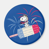 Snoopy van de vliegende luis op ijsPop Magneet (Voorkant)