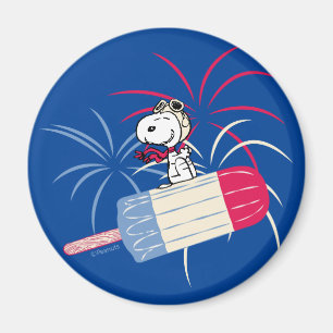 Snoopy van de vliegende luis op ijsPop Magneet