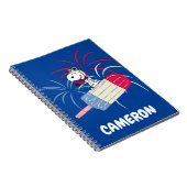 Snoopy van de vliegende luis op ijsPop Notitieboek (Rechterzijde)