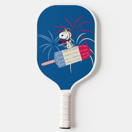 Snoopy van de vliegende luis op ijsPop Pickleball Paddle (Achterkant)