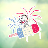 Snoopy van de vliegende luis op ijsPop Raamsticker (Vel 3)
