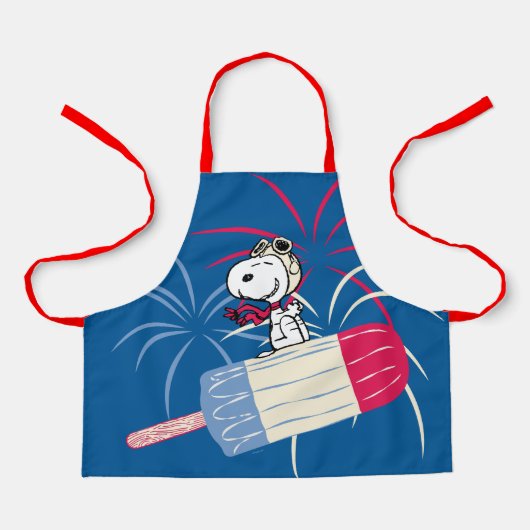 Snoopy van de vliegende luis op ijsPop Schort (Voorkant)