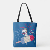 Snoopy van de vliegende luis op ijsPop Tote Bag (Achterkant)
