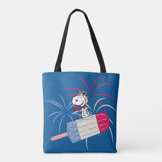 Snoopy van de vliegende luis op ijsPop Tote Bag (Achterkant)