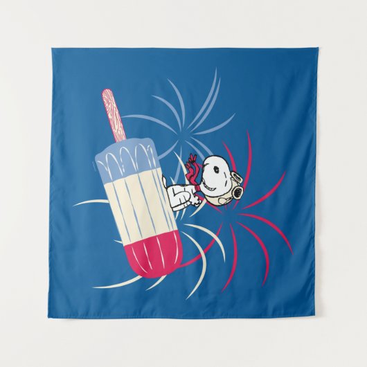 Snoopy van de vliegende luis op ijsPop Wandkleed (Voorkant (horizontaal))