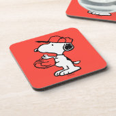 Snoopy Varsity Sport Baseball Bier Onderzetter (Linkerzijde)