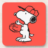 Snoopy Varsity Sport Baseball Bier Onderzetter (Voorkant)