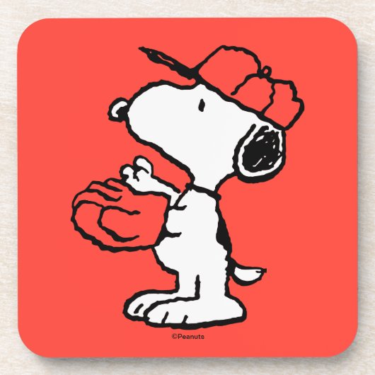 Snoopy Varsity Sport Baseball Bier Onderzetter (Voorkant)