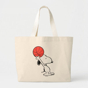 Snoopy Varsity Sport Basketball Grote Tote Bag