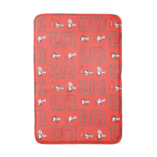 Snoopy Varsity Sportpatroon Badmat (Voorkant Verticaal)