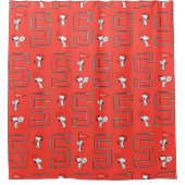 Snoopy Varsity Sportpatroon Douchegordijn (Voorkant)