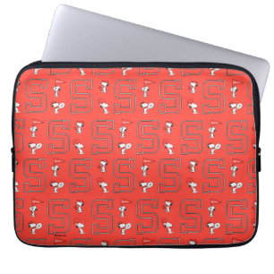 Snoopy Varsity Sportpatroon Laptop Sleeve
