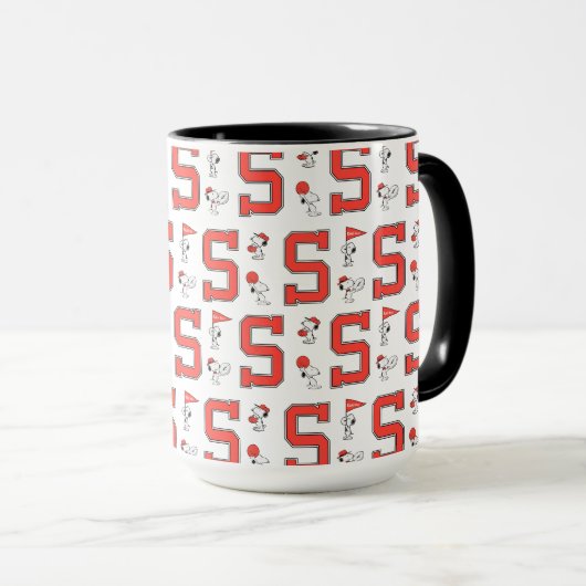 Snoopy Varsity Sportpatroon Mok (Voorkant rechts)