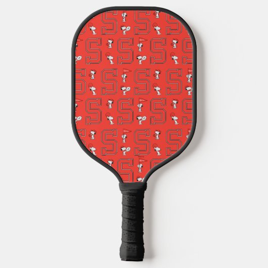 Snoopy Varsity Sportpatroon Pickleball Paddle (Achterkant)