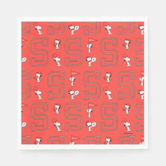 Snoopy Varsity Sportpatroon Servet (Voorkant)