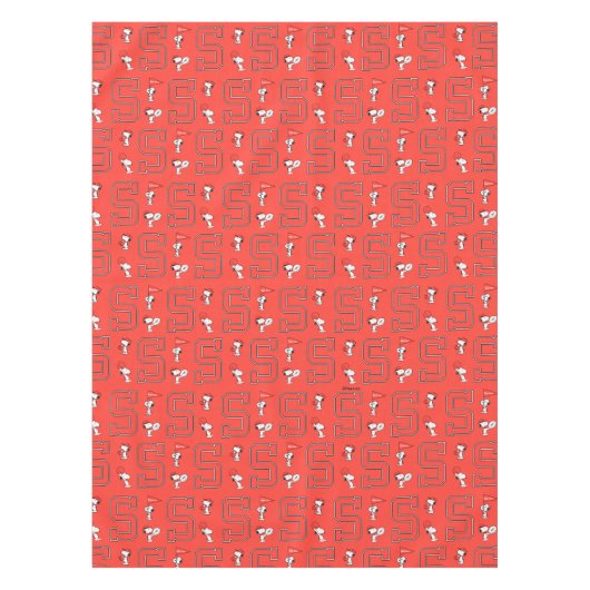 Snoopy Varsity Sportpatroon Tafelkleed (Voorkant)