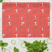 Snoopy Varsity Sportpatroon Theedoek (Gevouwen)