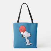 Snoopy Varsity Sports Basketball Tote Bag (Achterkant)