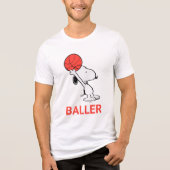 Snoopy Varsity Sports Basketball Tri-Blend Shirt (Voorkant)