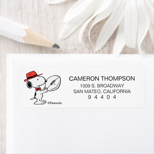 Snoopy Varsity Sports Football Etiket (Insitu)