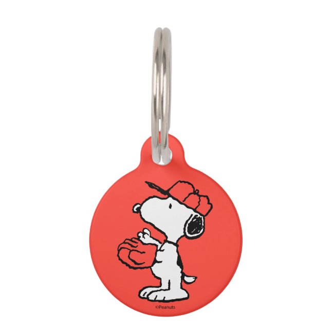 Snoopy Varsity Sports Pattern Huisdierpenning (Voorkant)