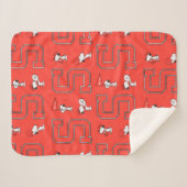 Snoopy Varsity Sports Pattern Sherpa Deken (Voorkant (horizontaal))