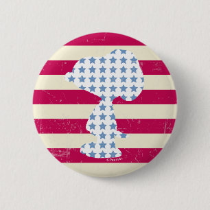 Snoopy Vintage Stars & Stripes Ronde Button 5,7 Cm