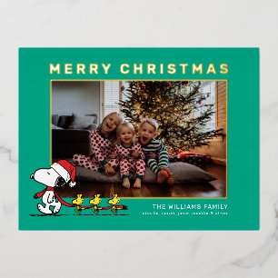 Snoopy & Vrienden Kerstmis Familie Foto Folie Feestdagen Briefkaart