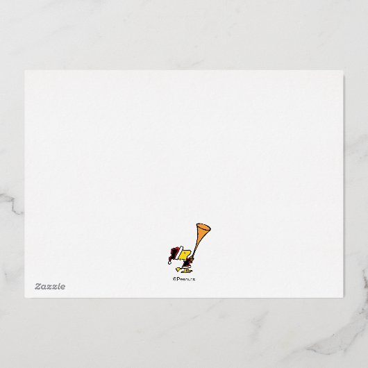 Snoopy & Vrienden Kerstmis Familie Foto Folie Feestdagenkaart (Achterkant)