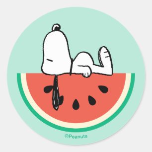 Snoopy Watermeloendromen Ronde Sticker