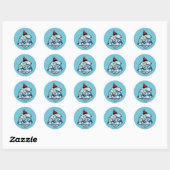 Snoopy Winter Gem Donsjas Klassieke Ronde Sticker (Vel)