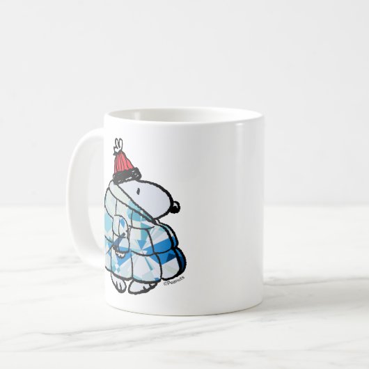 Snoopy Winter Gem Puffer Jacket Coffee Mug Koffiemok (Voorkant links)