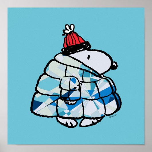 Snoopy Winter Gem Puffer Jacket Poster (Voorkant)