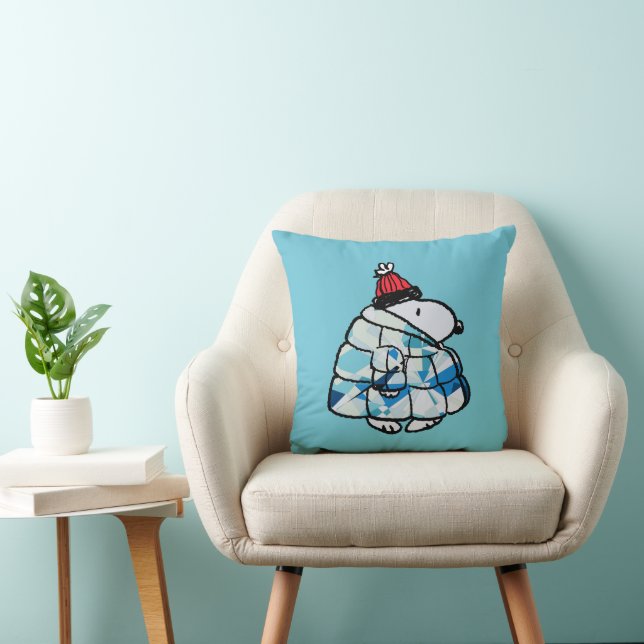 Snoopy Winter Gem Puffer Jacket Throw Pillow Kussen (Stoel)