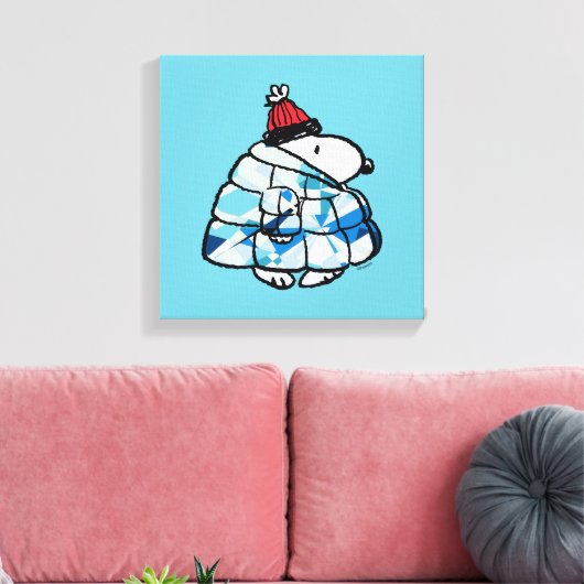Snoopy Winter Gem Puffer Jas Canvas Print (Insitu (Woonkamer))