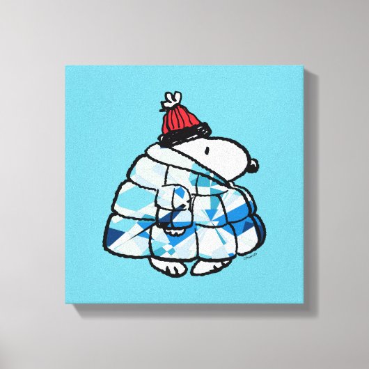 Snoopy Winter Gem Puffer Jas Canvas Print (Voorkant)