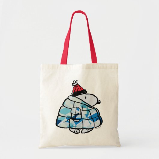 Snoopy Winter Gem Puffer Jas Tote Tas (Voorkant)
