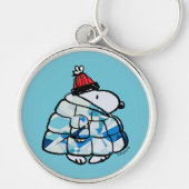 Snoopy Winter in Donsjas Sleutelhanger (Voorkant)