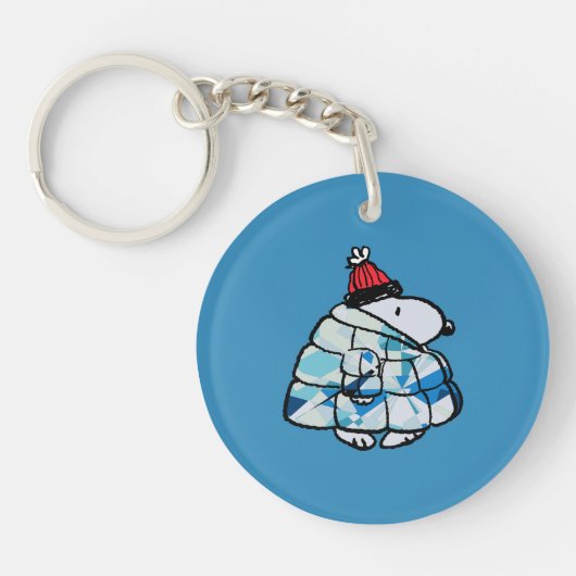 Snoopy Winter in Jasjas Sleutelhanger (Voorkant)