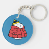 Snoopy Winter in Jasjas Sleutelhanger (Achterkant)