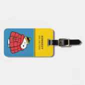 Snoopy Winter in Opgevulde Jas Bagage Label (Voorkant horizontaal)