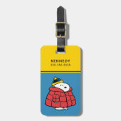 Snoopy Winter in Opgevulde Jas Bagage Label (Voorkant verticaal)